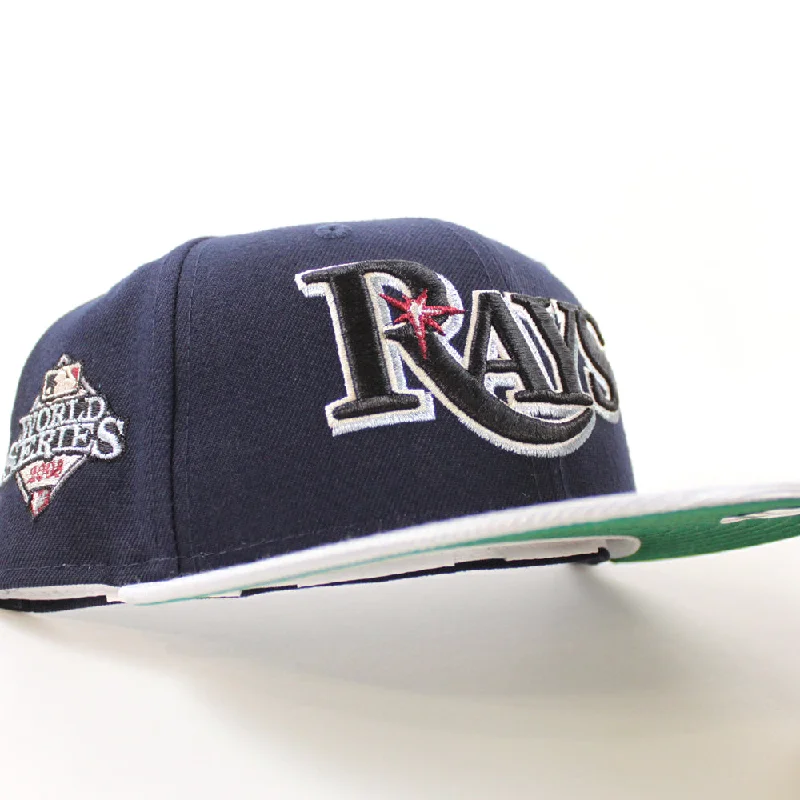 Tampa Bay Devil Rays 2008 World Series New Era 59Fifty Fitted Hat (Night Shift Navy Silver Green UnderBrim)