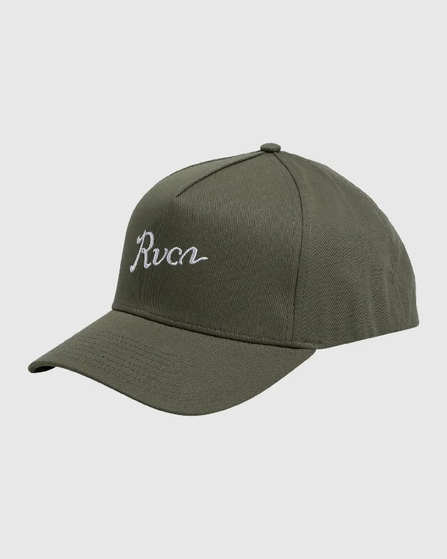 Mens Alley Script Pinched Snapback Cap