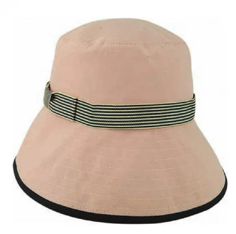 Hemp blend Sunhat with Striped Band - Blush Pink