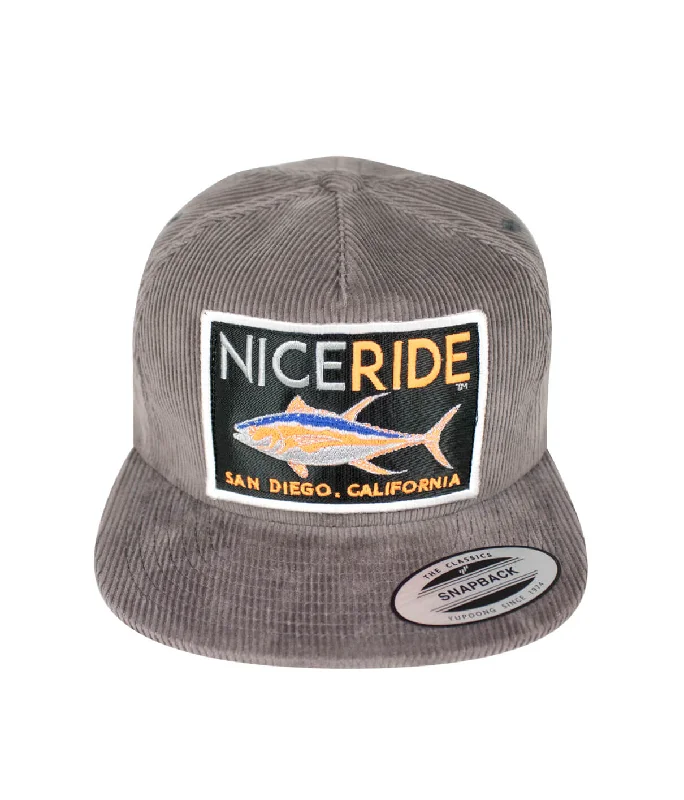 "Sorry Charlie" Patch Corduroy Snapback Hat