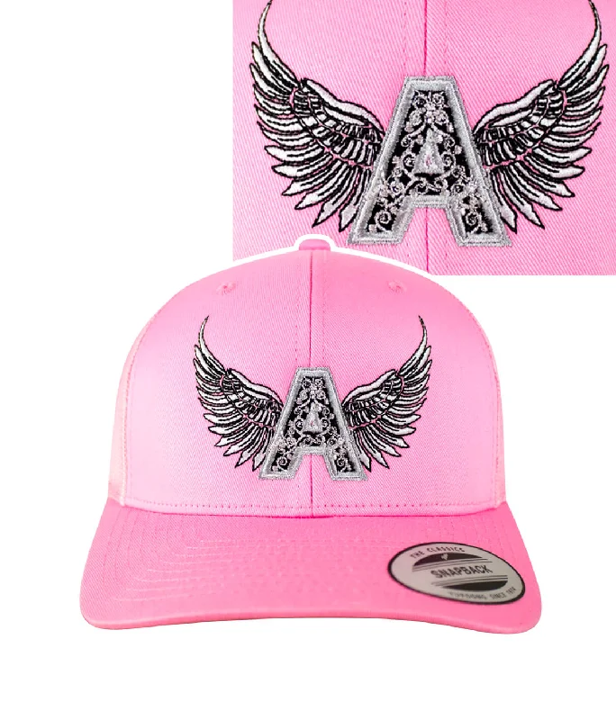 "Angel" Pink Retro Trucker Hat