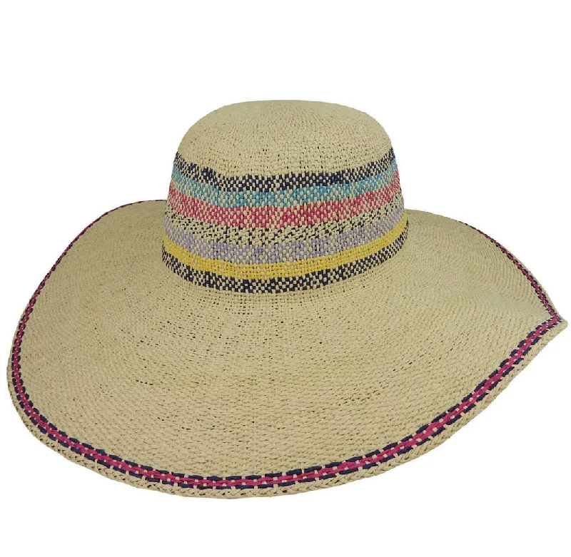 Wide Brim Paper Capeline - Fuschia