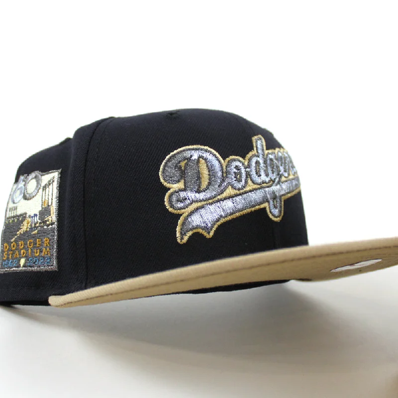 Los Angeles Dodgers 50th Anniversary New Era 59Fifty Fitted Hat (Navy Camel Khaki Under Brim)