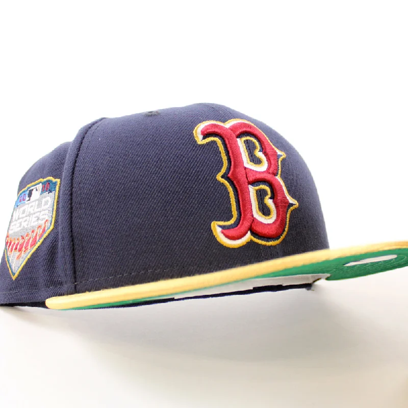 Boston Red Sox 2018 World Series New Era 59Fifty Fitted Hat (Navy Metallic Gold Green Under Brim)