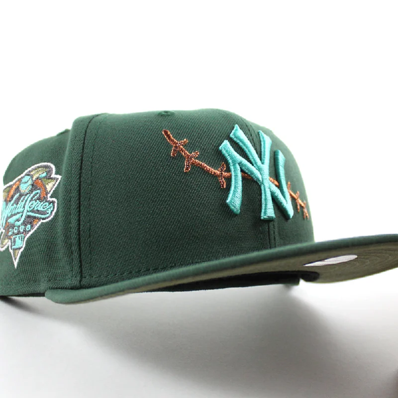 New York Yankees 2000 World Series New Era 59Fifty Fitted Hat (Zombie Pack Green Olive Under Brim)