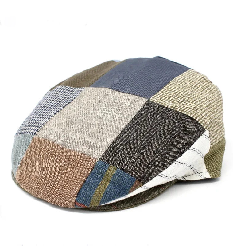 M by Flechet Patchwork Flatcap Linen Cotton - each cap is a unique colour combo