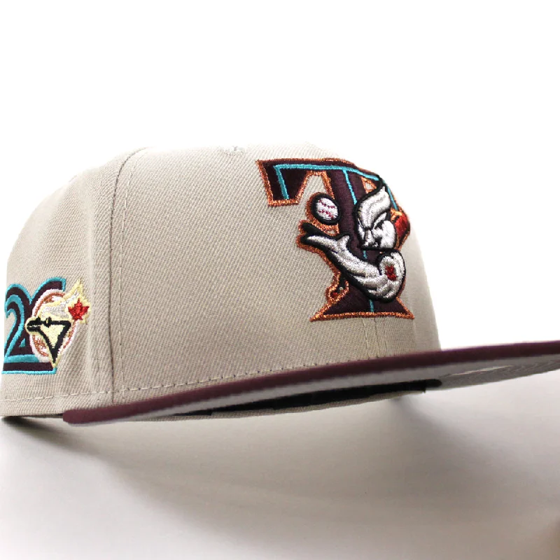 Toronto Blue Jays 20th Anniversary New Era 59Fifty Fitted Hat (Stone Maroon Gray Under Brim)