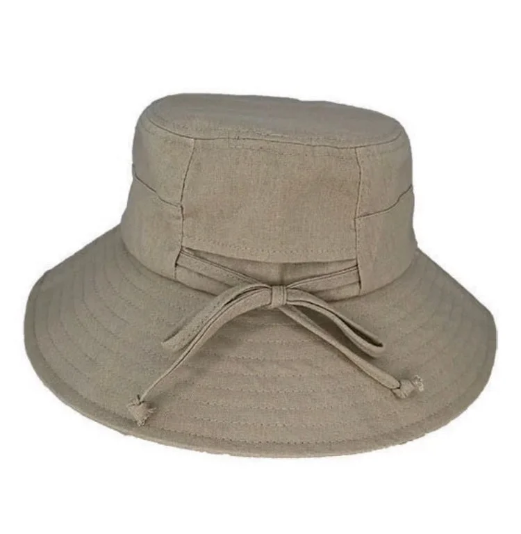 Linley Linen blend Pony Tail hat - Taupe