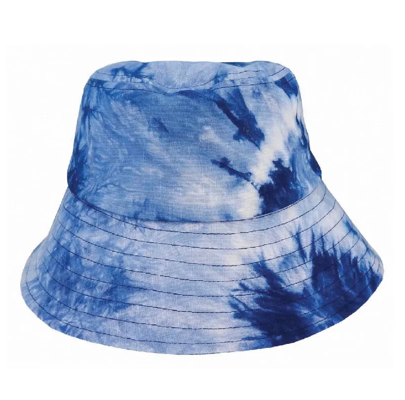 Tie Dye Hemp Bucket Hat - Blue