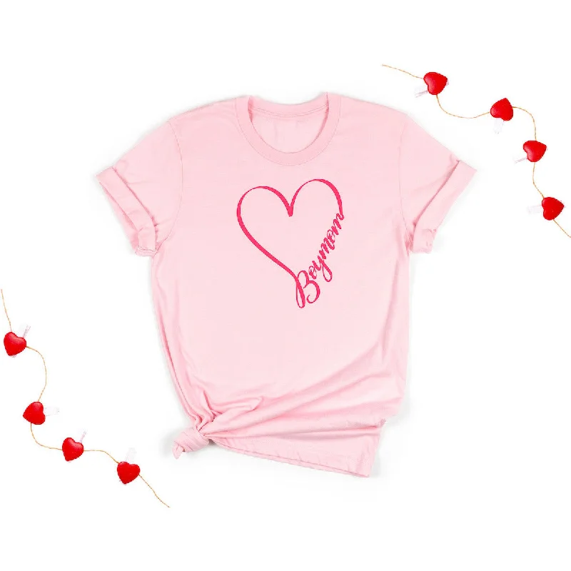 Boymom Heart Pink Tee