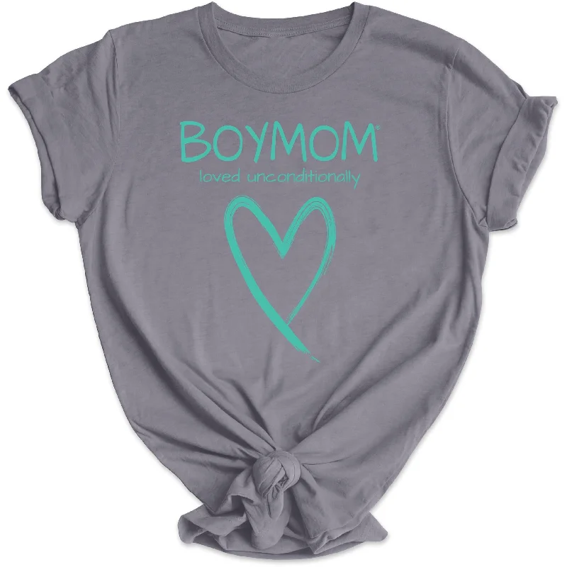 Boymom Loved Unconditionally Tee - TURQUOISE