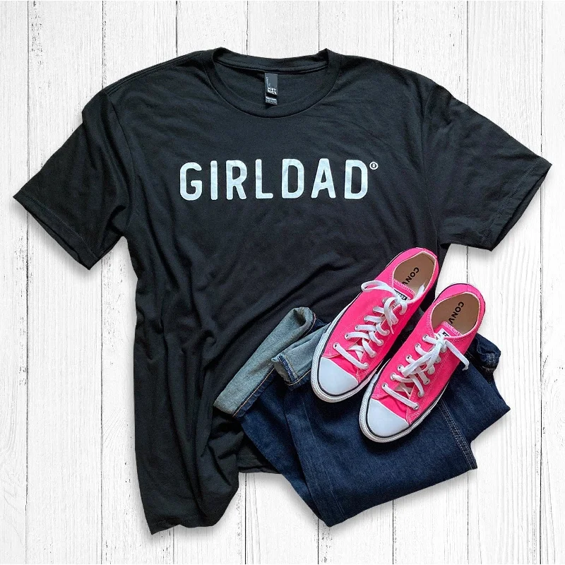 Girldad® Black tee with  White Modern Logo