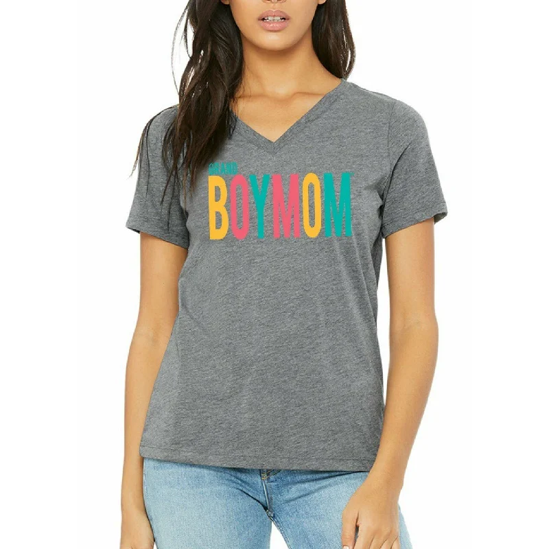 GRAND Boymom Gray Tropical V-Neck