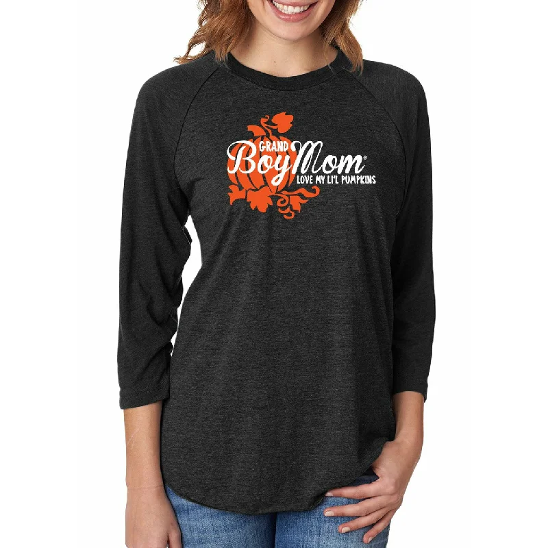 GRAND BOYMOM PUMPKINS (PLURAL) BLACK RAGLAN