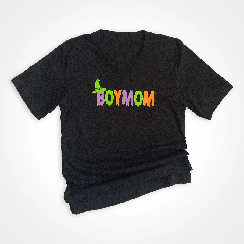 Haunted Boymom Tee Black V Neck