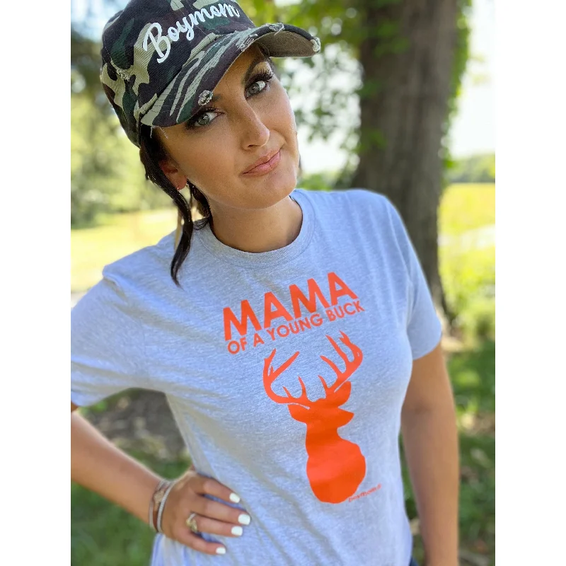 Mama of a Young Buck Heather Grey Tee