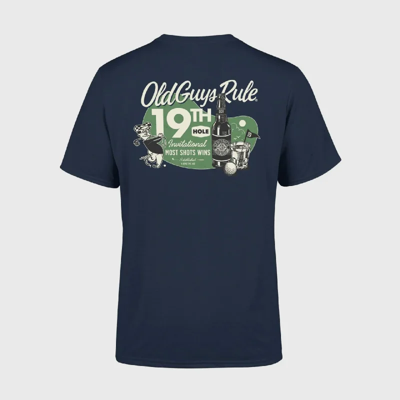 Old Guys Rule '19th Hole Invitational' T-Shirt - Blue Dusk