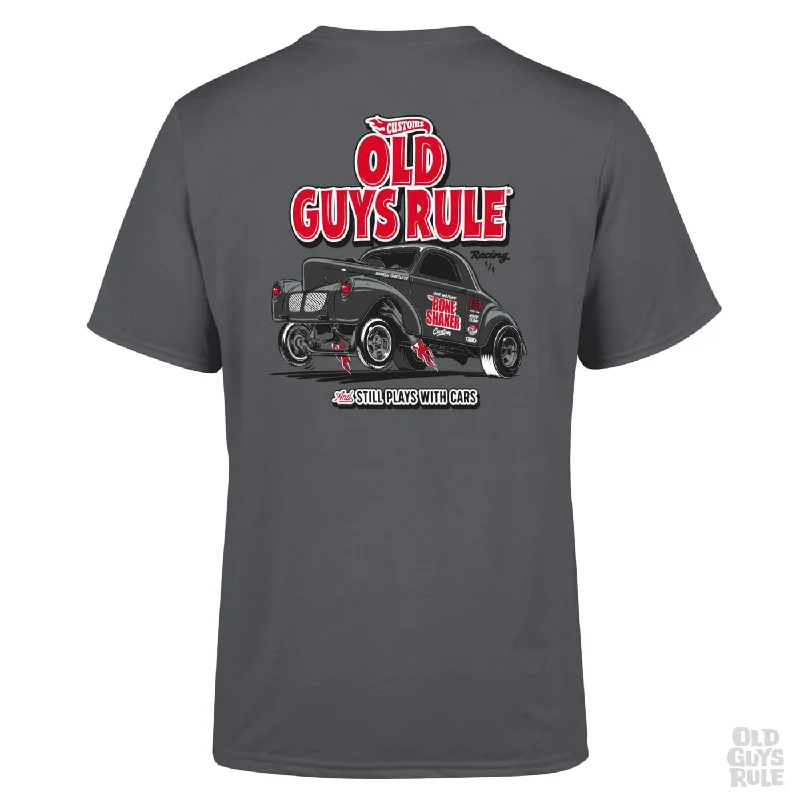 Old Guys Rule 'Still Plays With Cars' T-Shirt - Charcoal