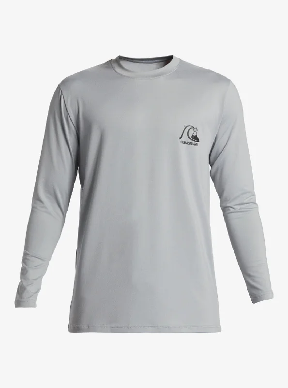 Quiksilver Mens DNA Bubble Logo Long Sleeve UPF 50 Surf T-shirt - Quarry