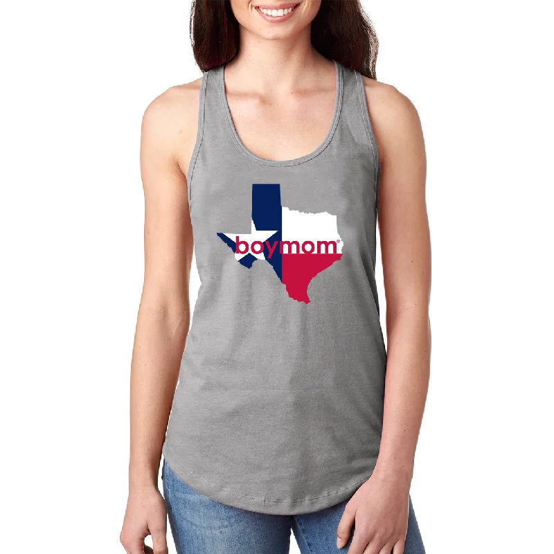 Texas Boymom Grey Racerback Tank