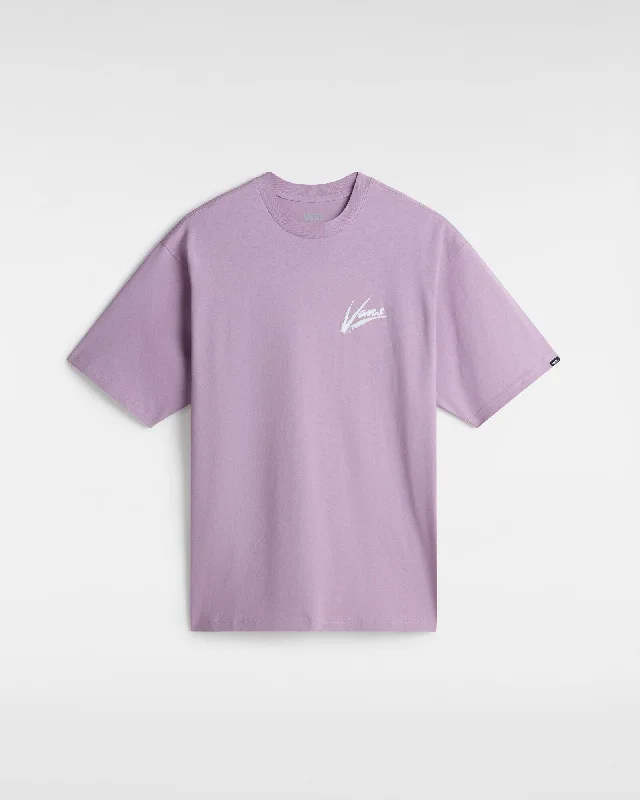 Vans Mens Brush Script Loose Fit T-Shirt - Lavender Mist