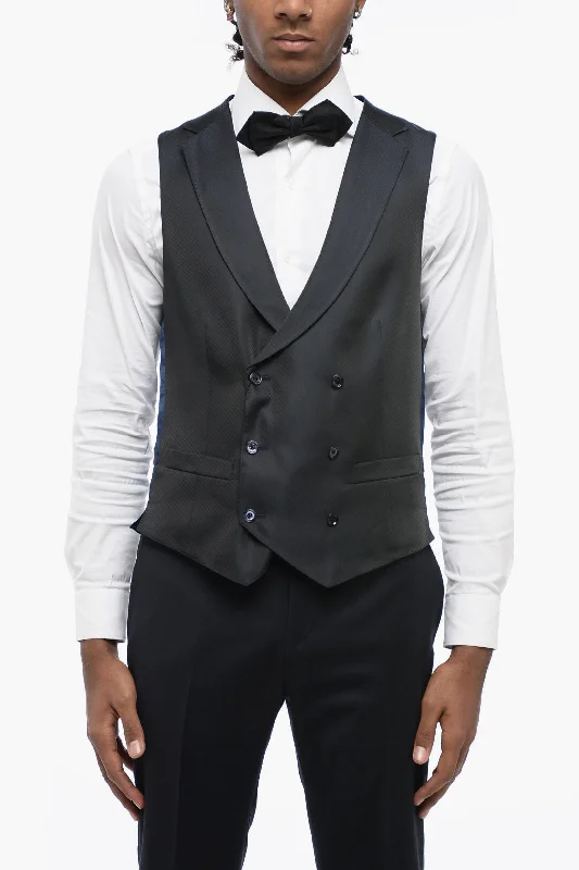 Corneliani Cc Collection Double-Breasted Jacquard Waistcoat