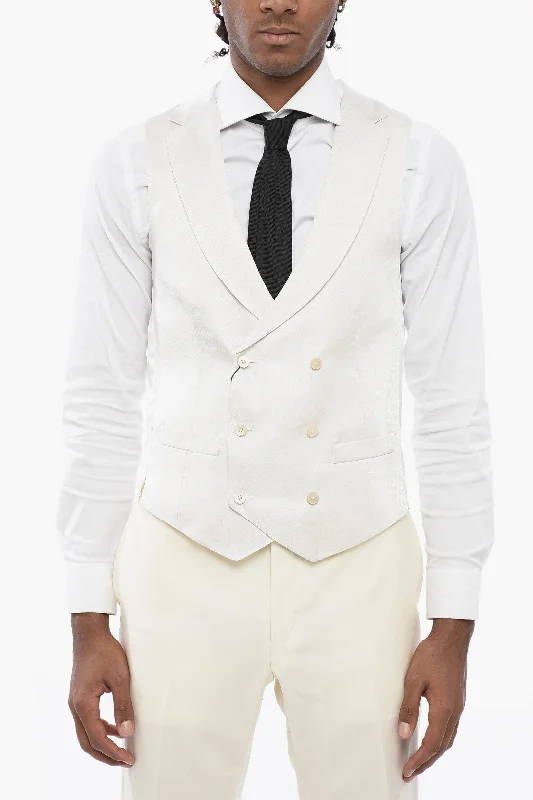 Corneliani Cc Collection Double-Breasted Jacquard Waistcoat