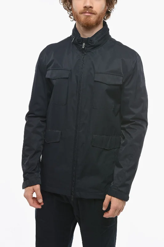 Corneliani Cc Collection Multipocket Windbreaker With Foldable Hood