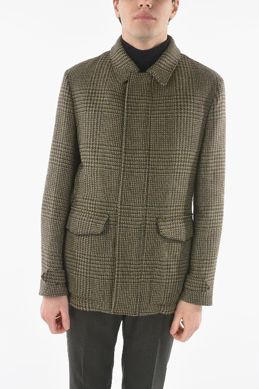 Corneliani ID Removable Padding Virgin Wool Glen Check Coat