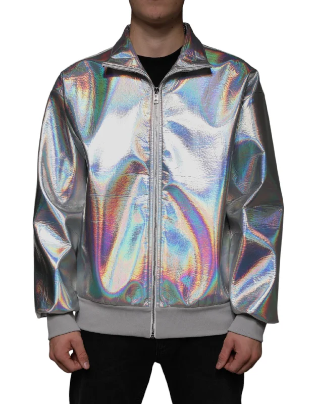 Dolce & Gabbana  Iridescent Full Zip Men Bomber Men's Jacket (Pre-Owned)