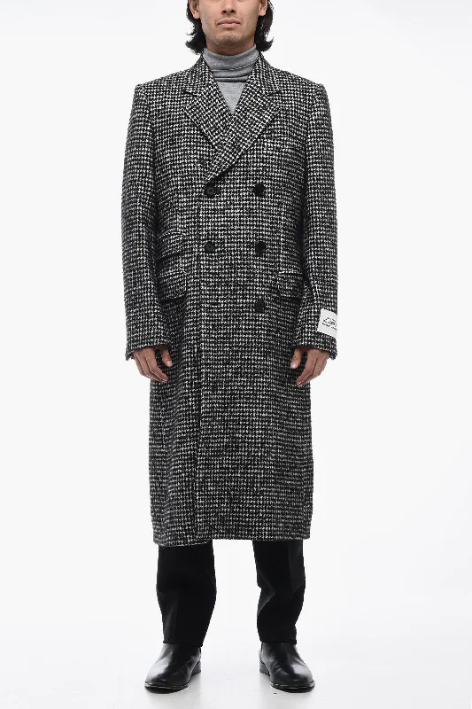 Dolce & Gabbana RE-EDITION Double-Breasted Coat with Houndsthooth Motif