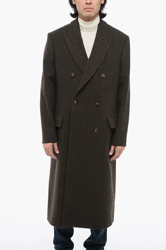 Golden Goose Double-Breasted Herringbone Virgin Wool Coat