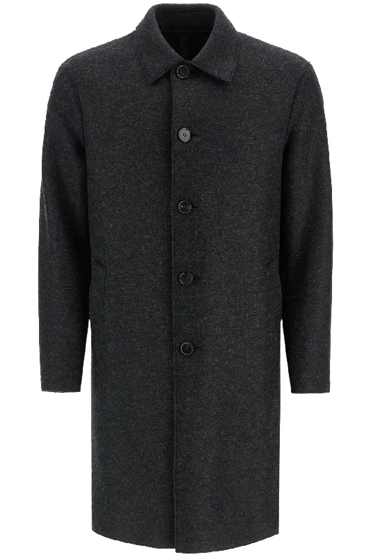 Harris Wharf London Men's Single-Breasted Pressed Wool Coat