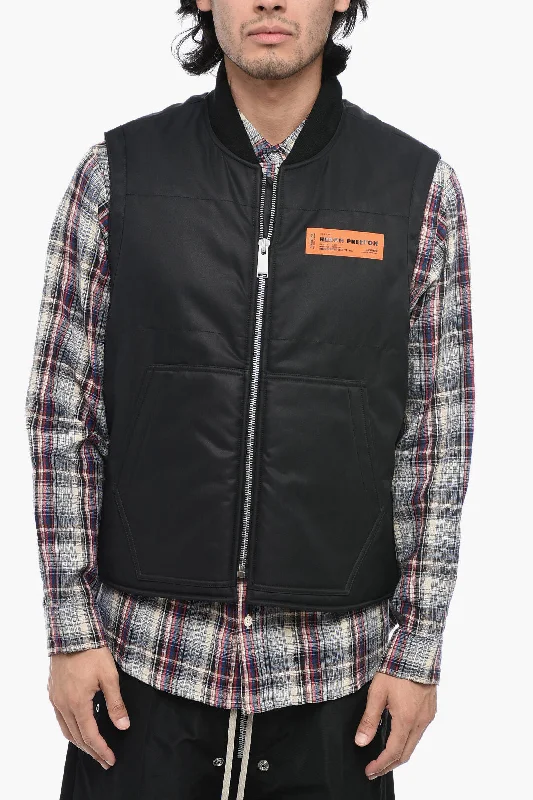 Heron Preston Oversized Paded Vest with Logo Print