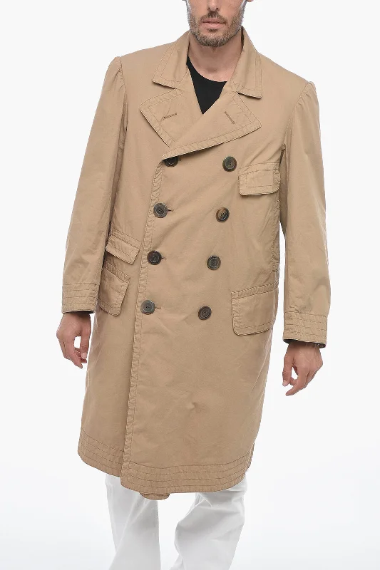 Maison Margiela MM10 Multipocket Cotton Trenchcoat with Double-breasted Desi