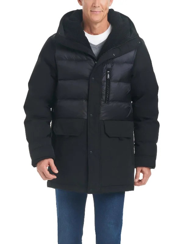 Mens Insulated Hooded Down Coat