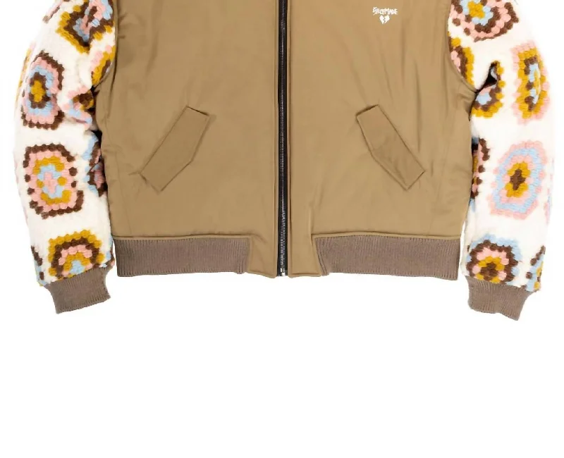 Men's Knit - Technical Bomber In Brown