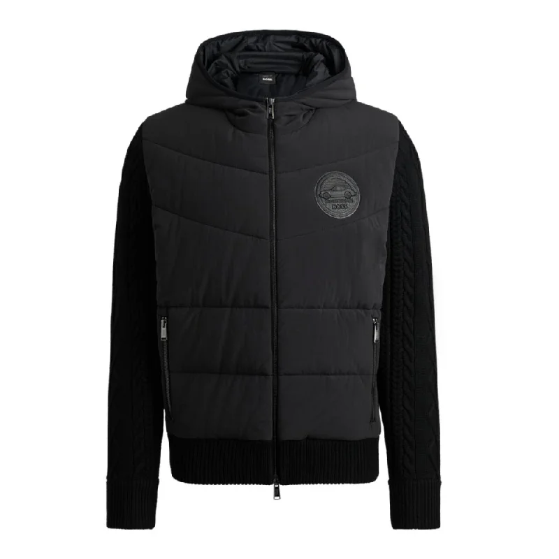 Porsche x BOSS mixed-material hooded jacket with special branding