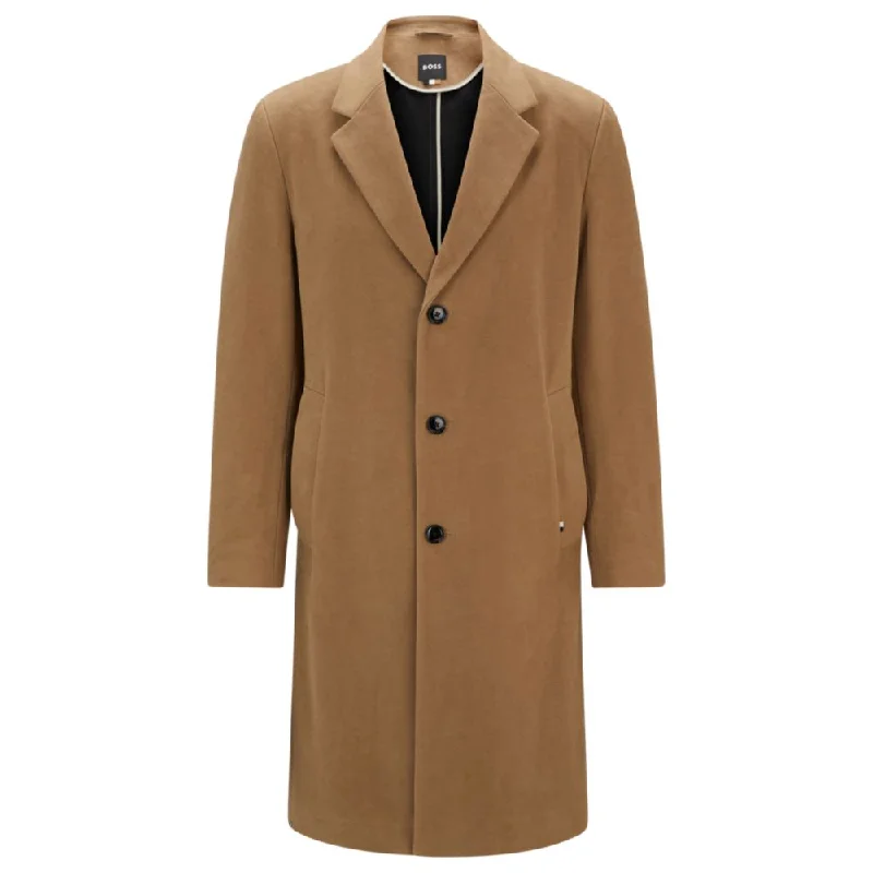 Regular-fit coat in moleskin