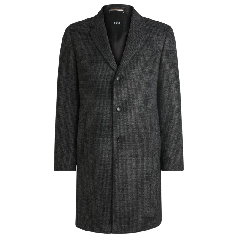 Slim-fit coat in patterned jersey