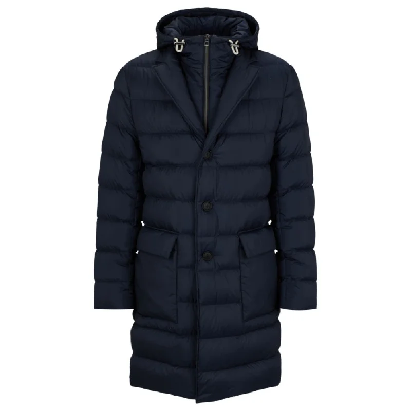 Slim-fit padded jacket with hooded inner