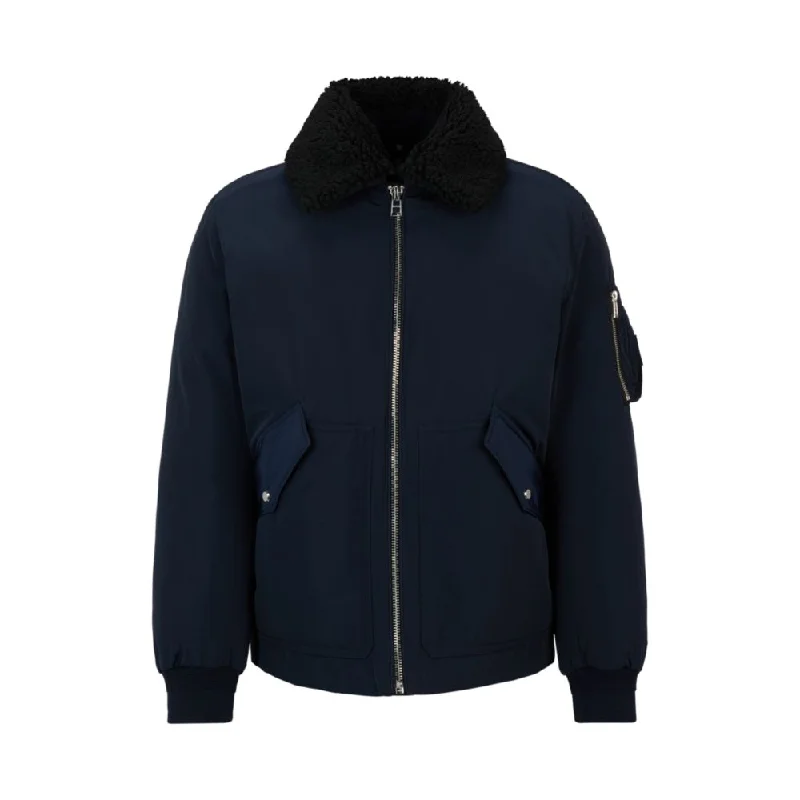 Water-repellent jacket with faux-fur collar