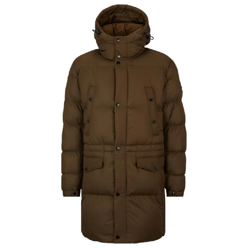 Water-repellent padded jacket with hood