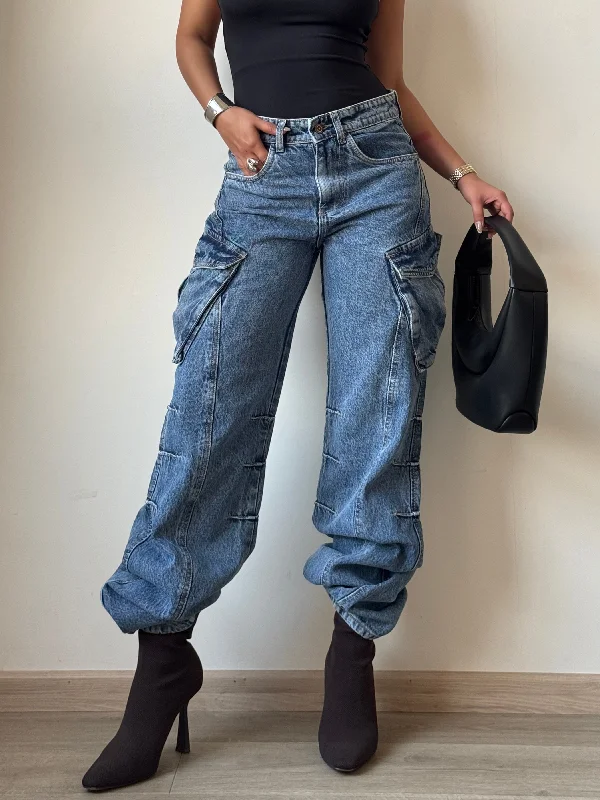 All Out Flare Cargo Unisex Jeans