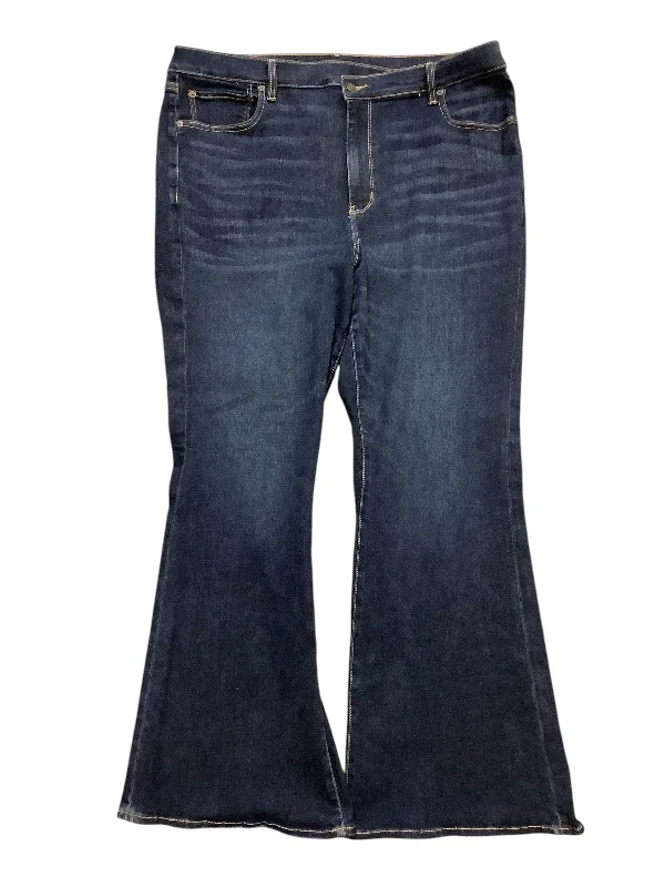 Jeans Flared By American Eagle In Blue Denim, Size: 18