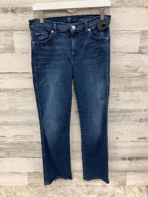 Jeans Straight By 7 For All Mankind In Blue Denim, Size: 8