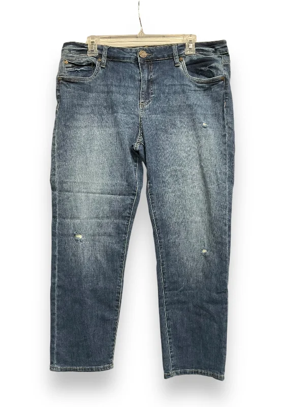 Jeans Straight By Kut In Blue Denim, Size: 12