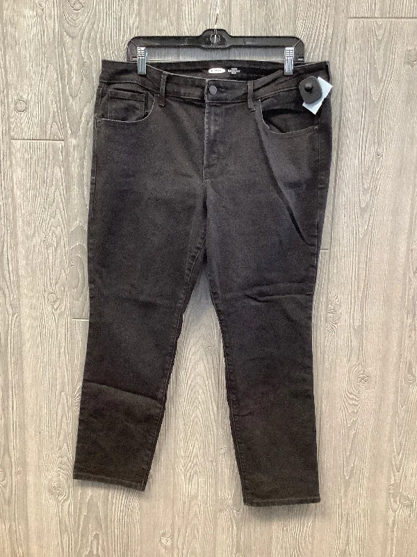 Jeans Straight By Old Navy In Black Denim, Size: 16