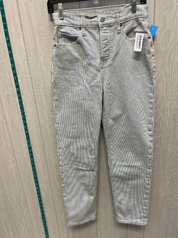 Jeans Straight By Old Navy In Blue & Cream, Size: 2