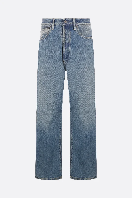 straight-leg denim jeans